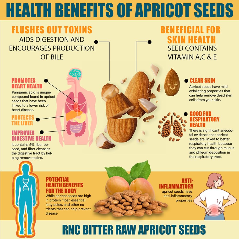 Graines d'abricot amer dans un mélange de fruits secs