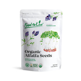 Graines de luzerne bio Food to Live 475g, vue avant du paquet