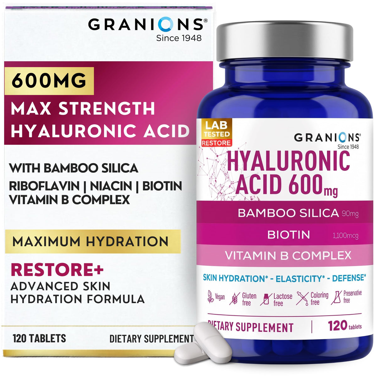 Granions Acide Hyaluronique 600mg boîte avant vue