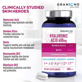 Granions Acide Hyaluronique 600mg comprimés à l'intérieur