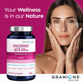 Granions Acide Hyaluronique 600mg ingrédients sur l'étiquette