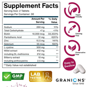Granions Biotine 10 000 mcg comprimés avec verre d'eau