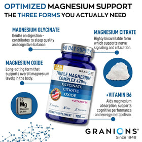 Granions Complexe Magnesium Triple 420 mg side view