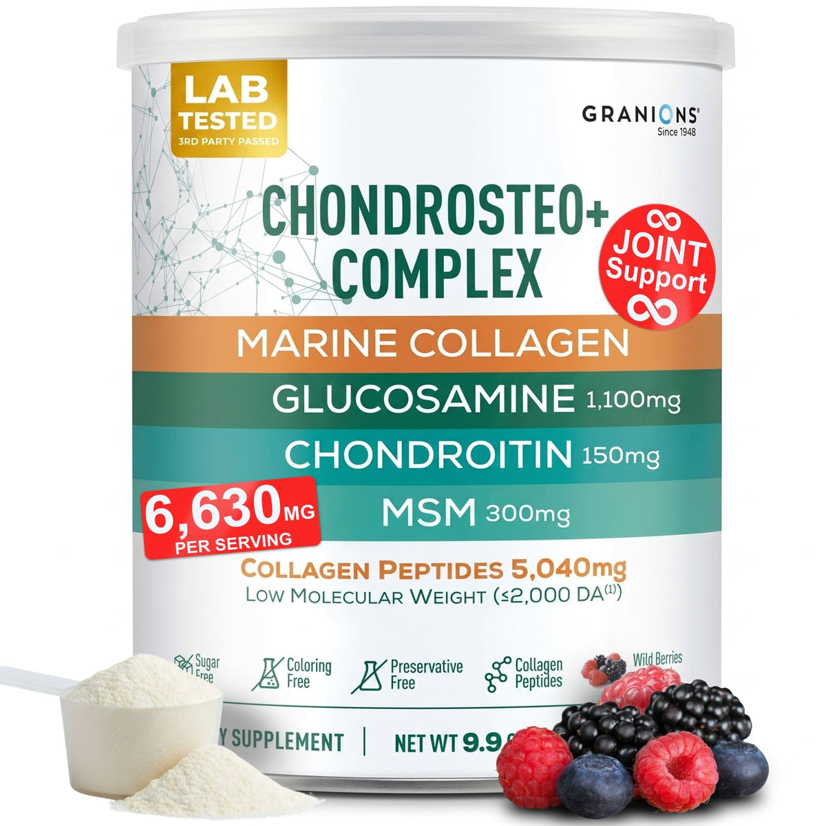 Granions Glucosamine Chondroitin MSM Poudre 6,630mg avant de mélanger