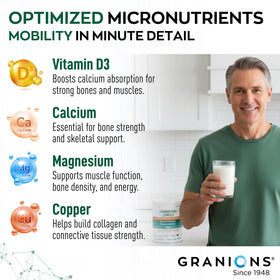 Granions Glucosamine Chondroitin MSM Poudre 6,630mg en verre d'eau