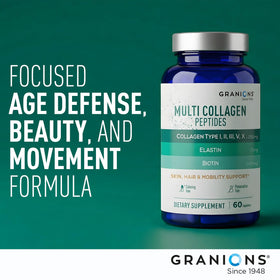 Granions Multi Collagène pilules avec étiquettes nutritionnelles