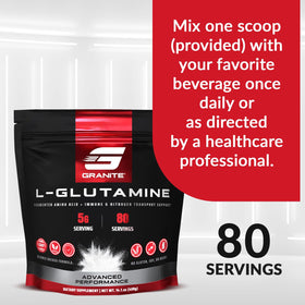 Granite L-Glutamine Poudre 431g avec ingrédients naturels