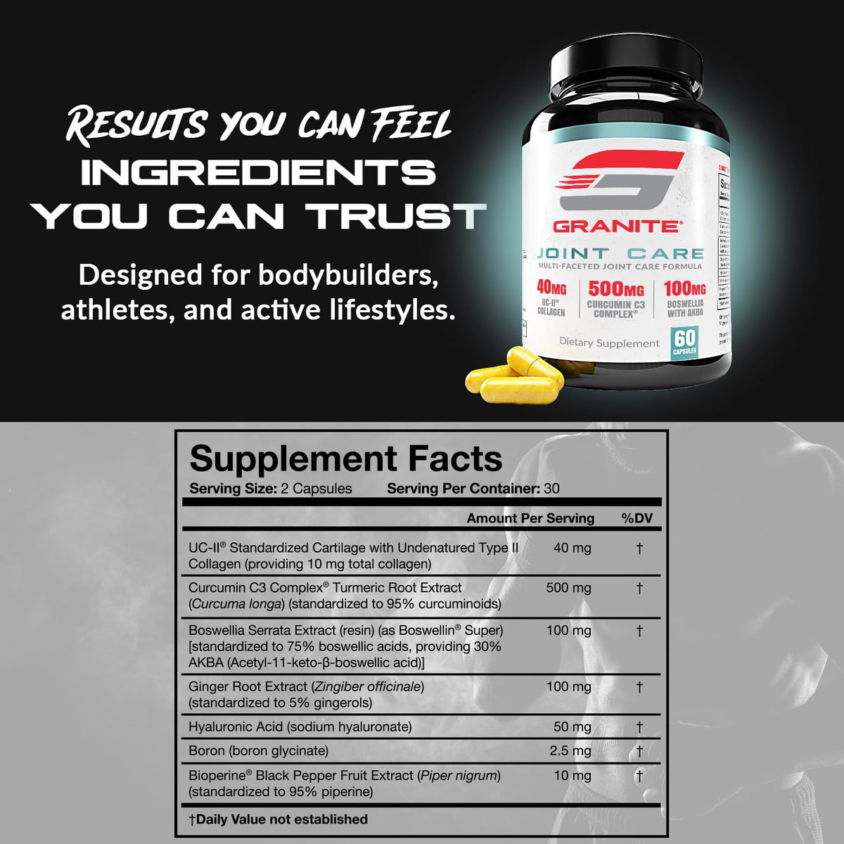 Granite Supplements Soutien Articulaire UC-II Collagène 60ct côté