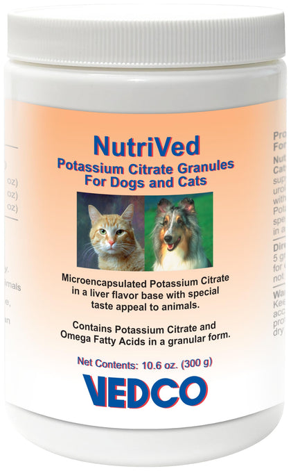 Granulés de citrate de potassium Vedco 300g pour animaux de compagnie