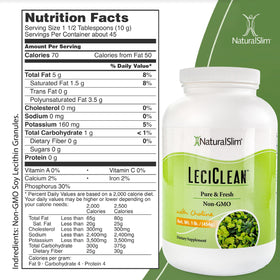 Granules de lécithine de soja NaturalSlim sur une cuillère