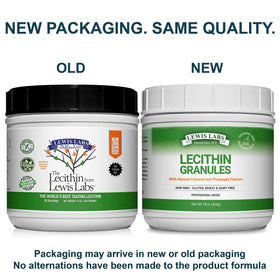 Granules de Lécithine Lewis Labs 16 oz, arrière de l'emballage
