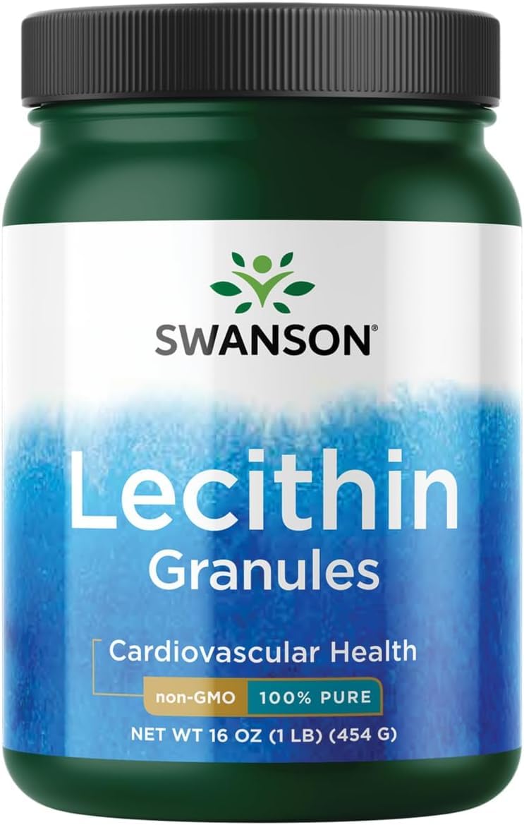 Granules de lécithine Swanson 572g avant vue de l'emballage