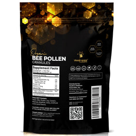 Granules de pollen d'abeille bio WELLNESS LABSRX, vue arrière du paquet