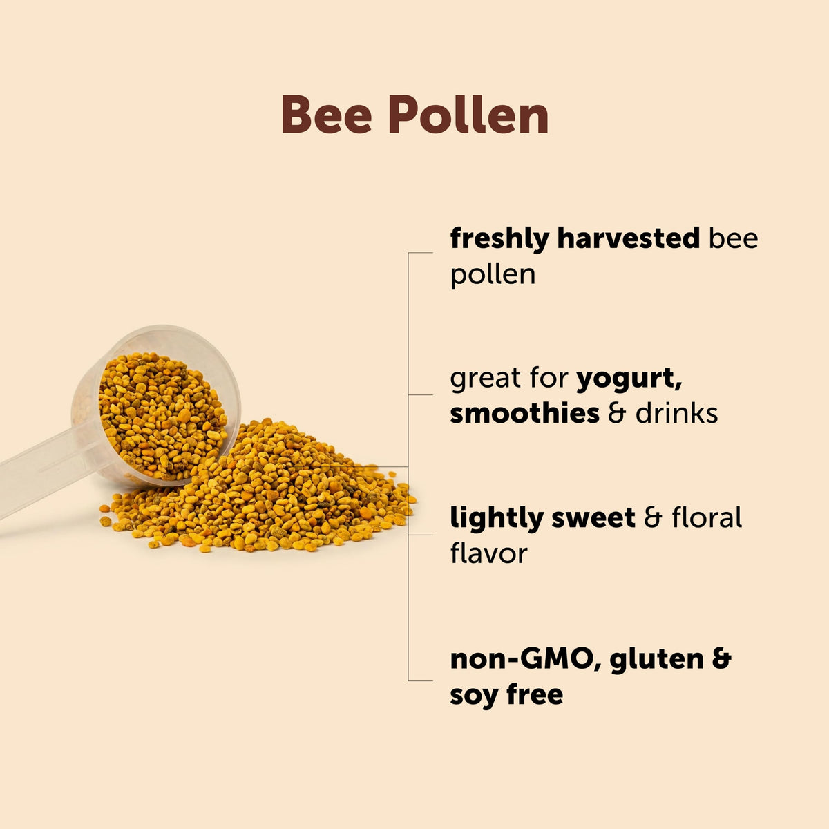 Granules de pollen d'abeille dans un bol avec des fruits