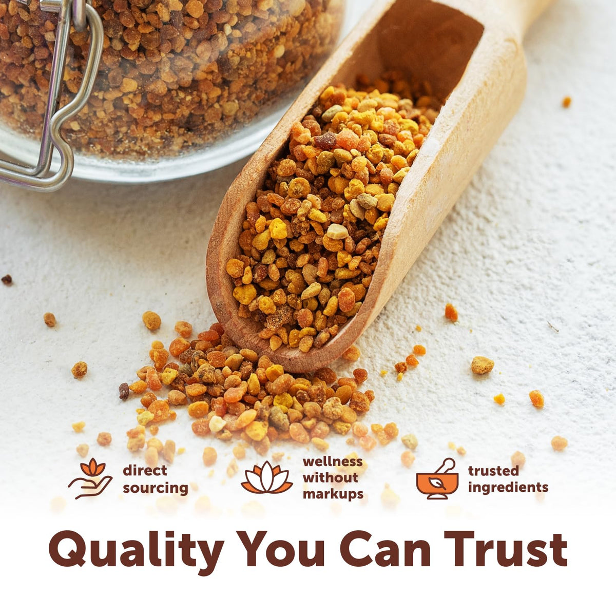 Granules de pollen d'abeille Micro Ingredients dans un smoothie