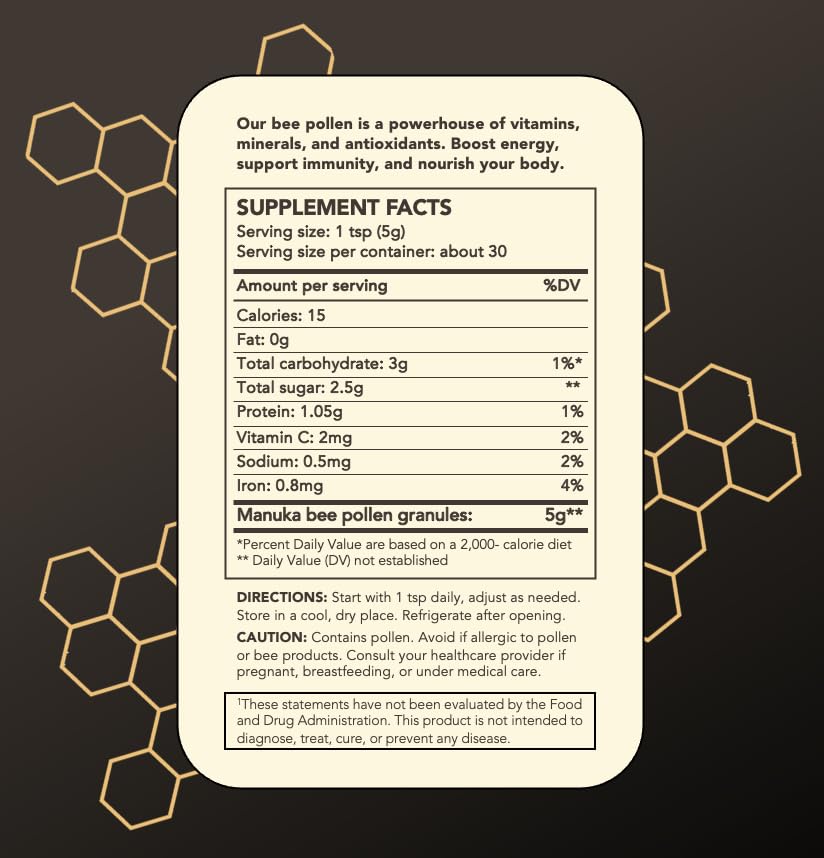 Granules de pollen d'abeille truebee avec une cuillère