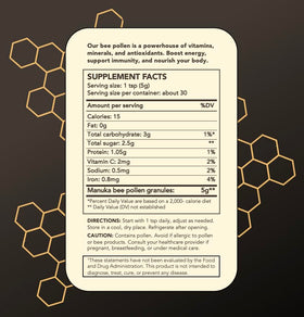 Granules de pollen d'abeille truebee avec une cuillère