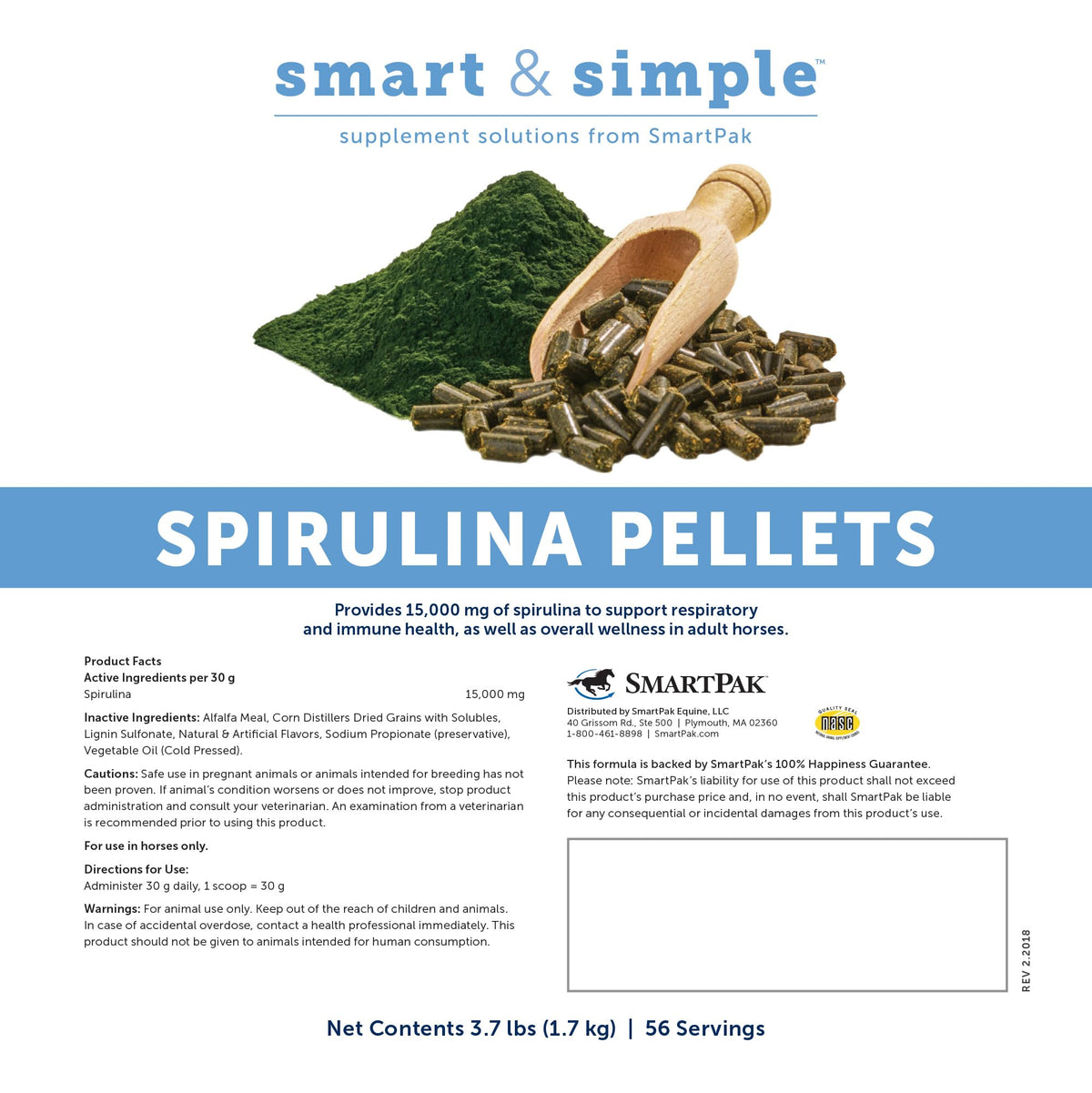 Granulés de Spiruline SmartEquine au goût pomme-banane