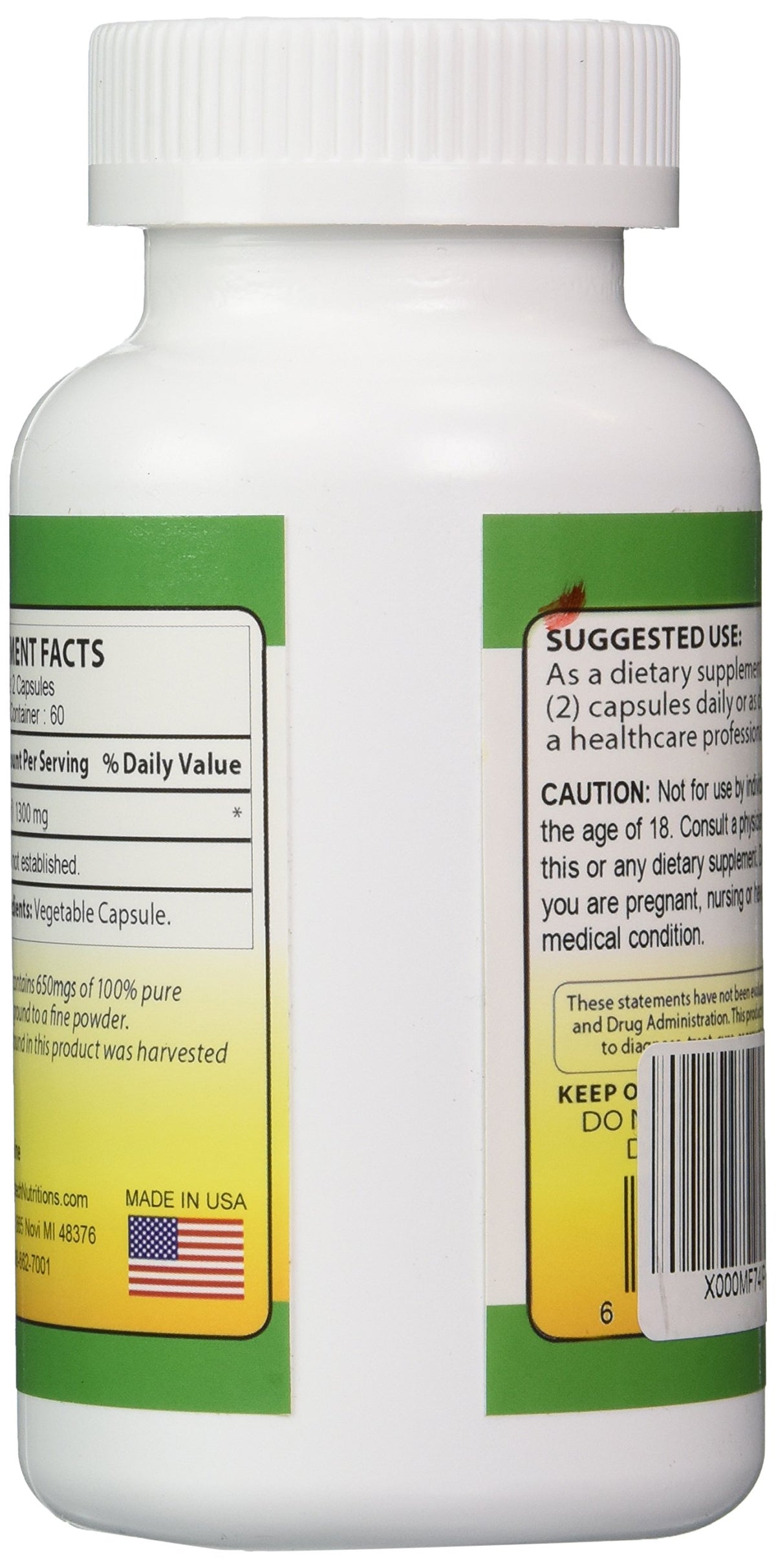 Graviola 100% pur Biotech Nutritions étiquette des ingrédients