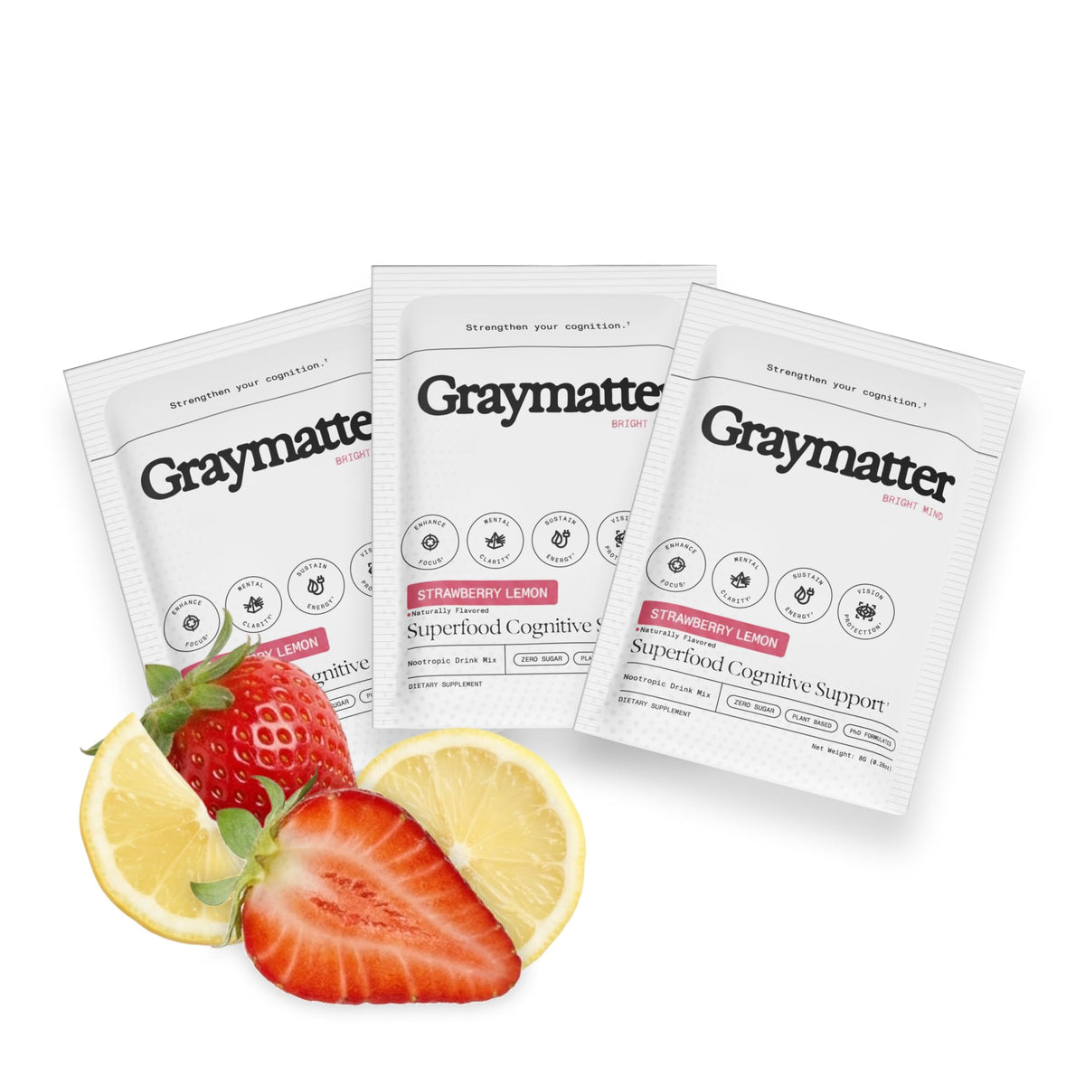 Graymatter Poudre Nootropique sachets de voyage vue de face