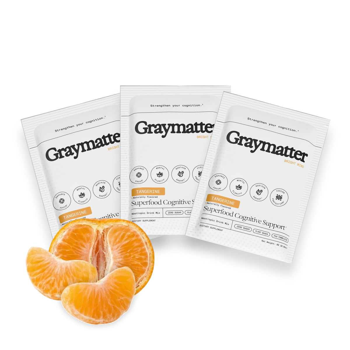 Graymatter Poudre Nootropique Tangerine sachets de voyage