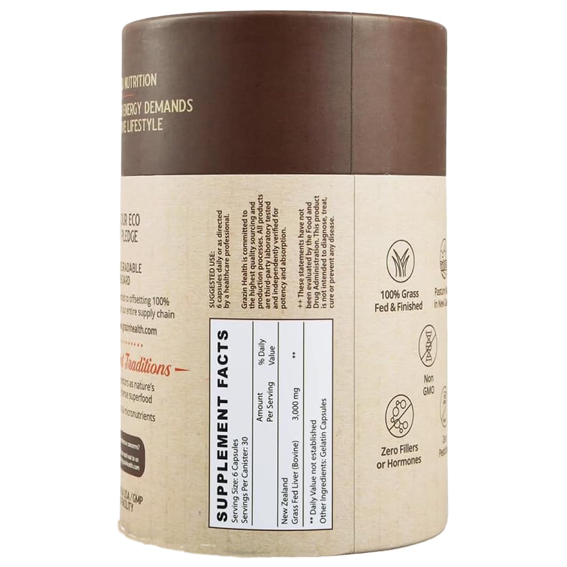 GRAZIN HEALTH Foie de Boeuf 3000mg gélules sur fond blanc