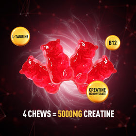 GREABBY Gummies de Créatine Monohydrate 5g, bouteille avec bouchon