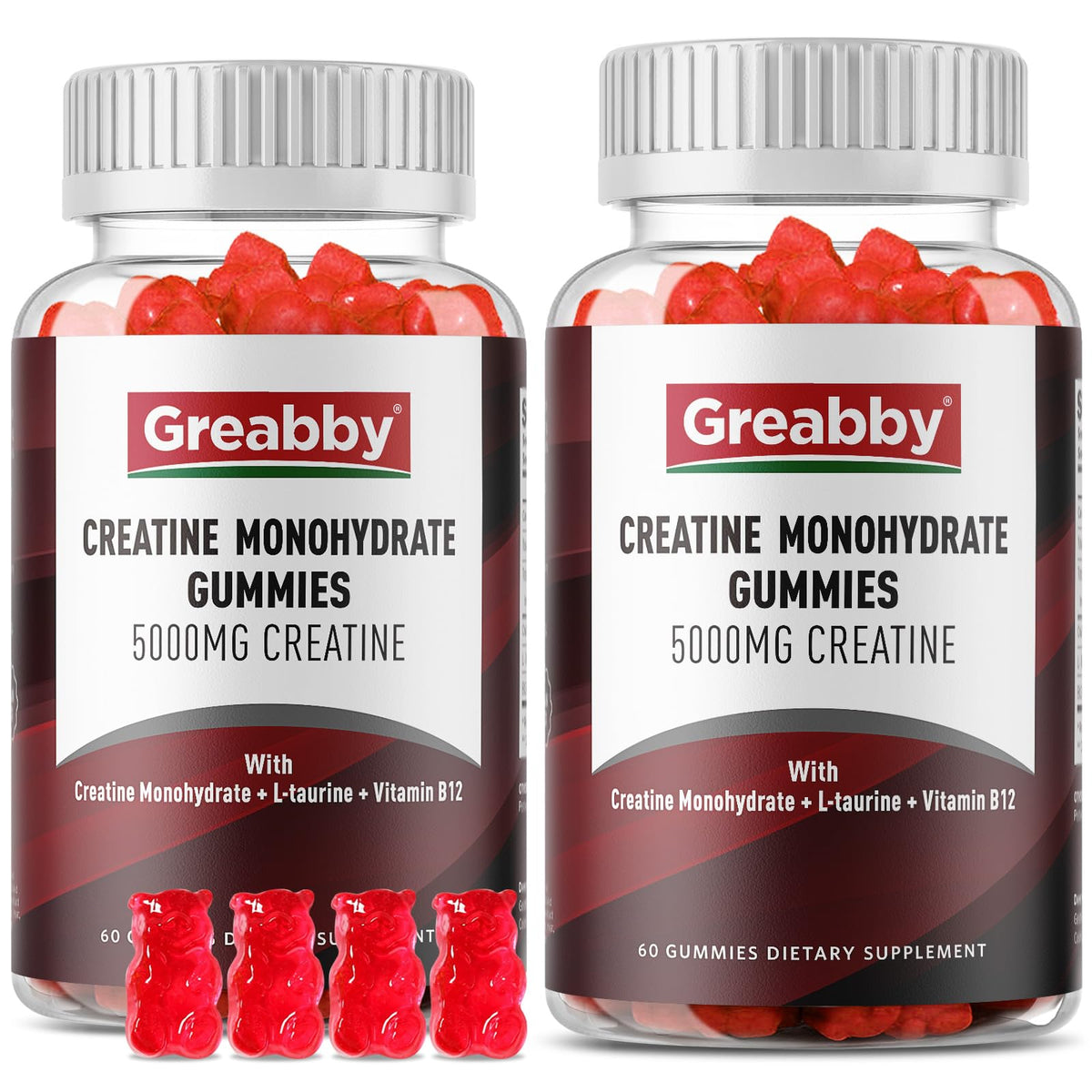 GREABBY Gummies de Créatine Monohydrate 5g, vue avant du produit