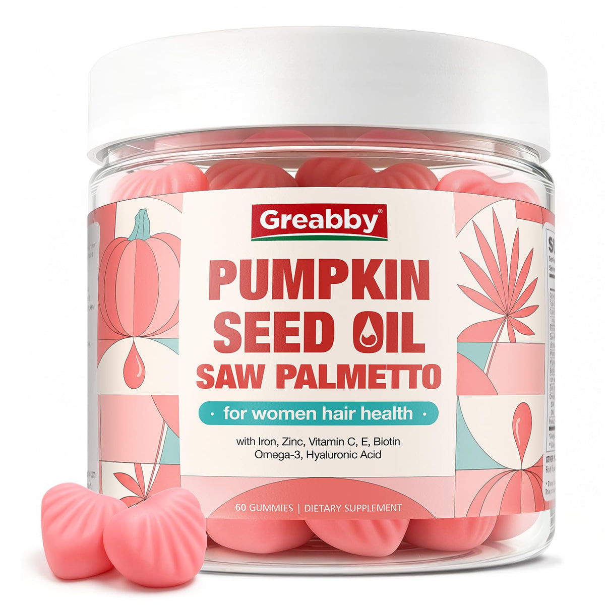 GREABBY Huile de pépins de courge avec Saw Palmetto 120 gélules vue de face
