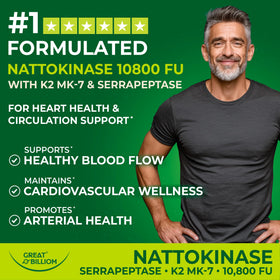 GREAT BILLIOM Nattokinase 10800 FU, 90 capsules, vue de face