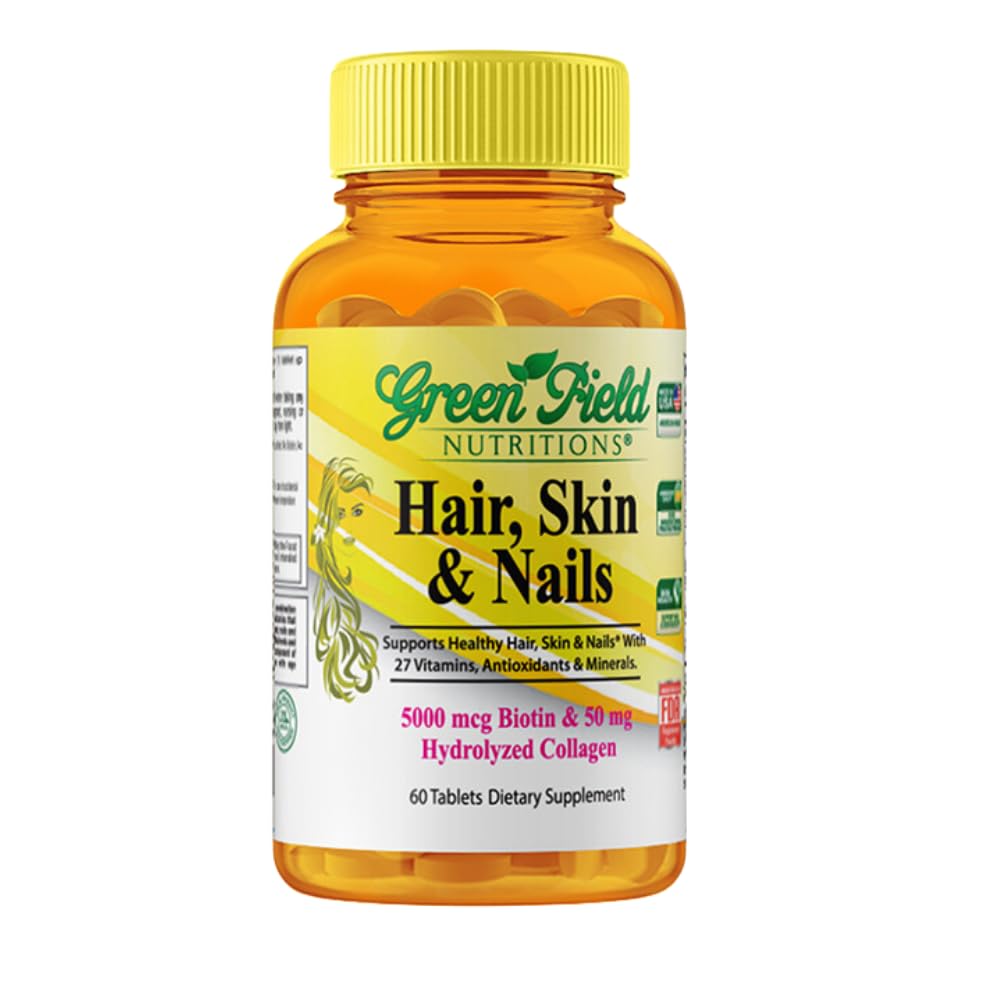 GREEN FIELD NUTRITIONS Halal Biotine 5000mcg comprimés vue de face