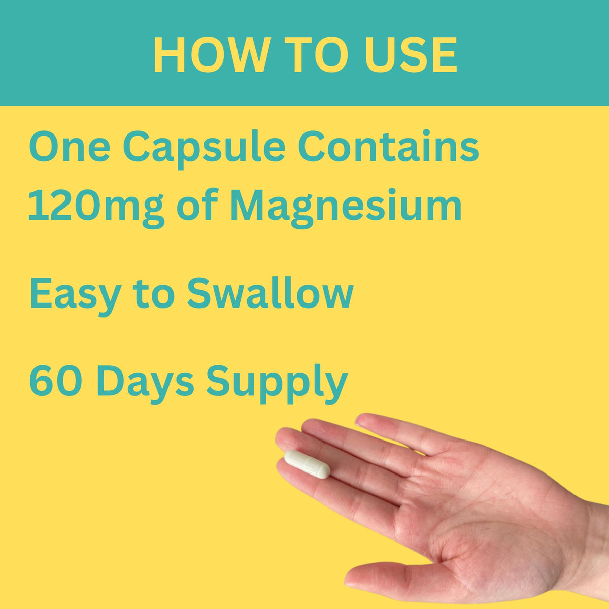 GREEN FIELD NUTRITIONS Halal Magnesium Glycinate 120mg side view