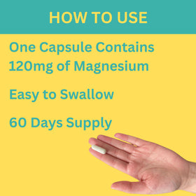 GREEN FIELD NUTRITIONS Halal Magnesium Glycinate 120mg side view
