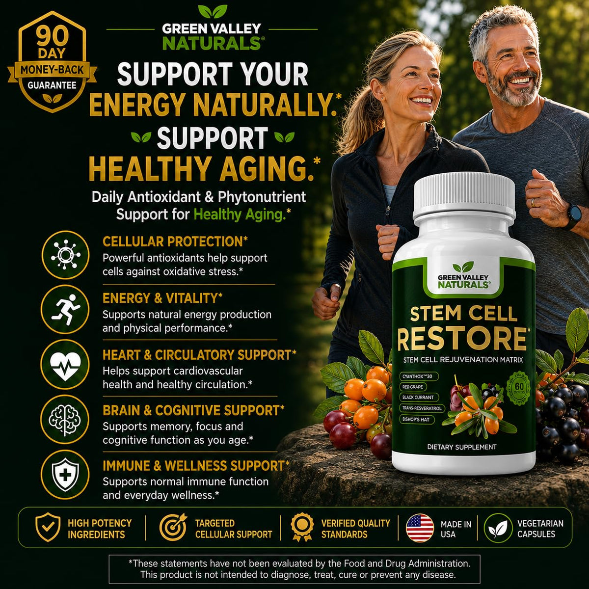 GREEN VALLEY NATURALS Stem Cell Restore - capsules dans une main