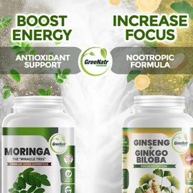 GreeNatr Ginkgo Biloba capsules avec Moringa en format de gélules