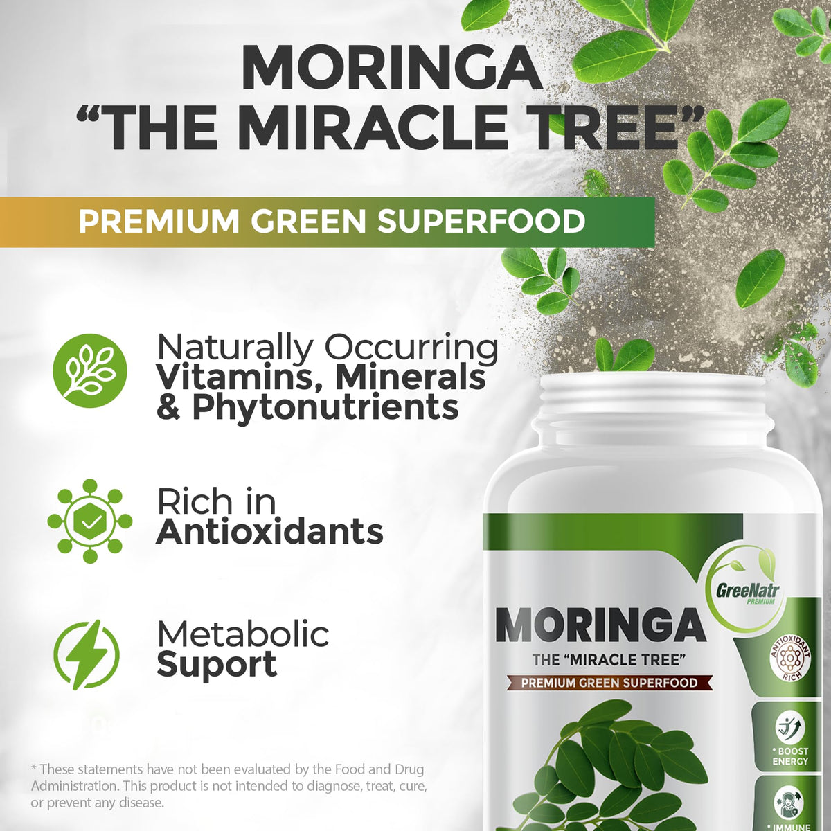 GreeNatr Ginkgo Biloba et Ginseng Panax capsules avec étiquette