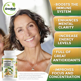 GreeNatr Ginkgo Biloba et Ginseng Rouge, vue de l'arrière de l'emballage
