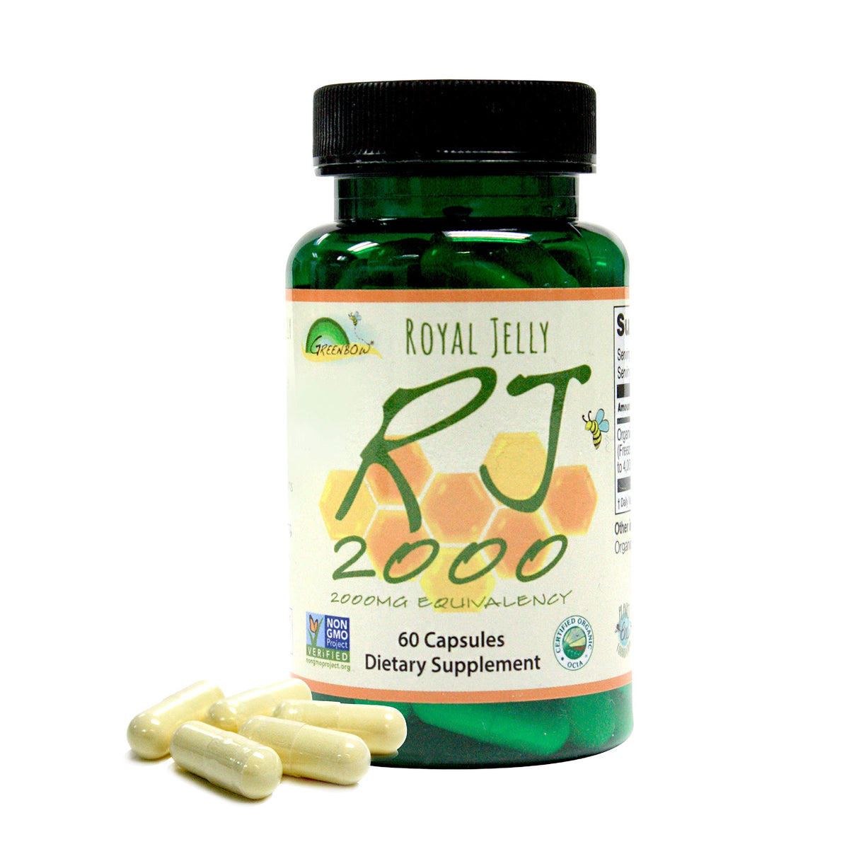 Greenbow gelée royale 2000mg capsules vue de face