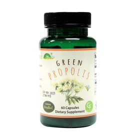 Greenbow Propolis Vert Artepillin C 60 capsules sur fond blanc
