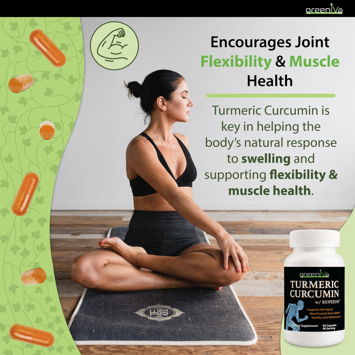 GreenIVe Curcuma Curcumin 1500mg ingrédients listés
