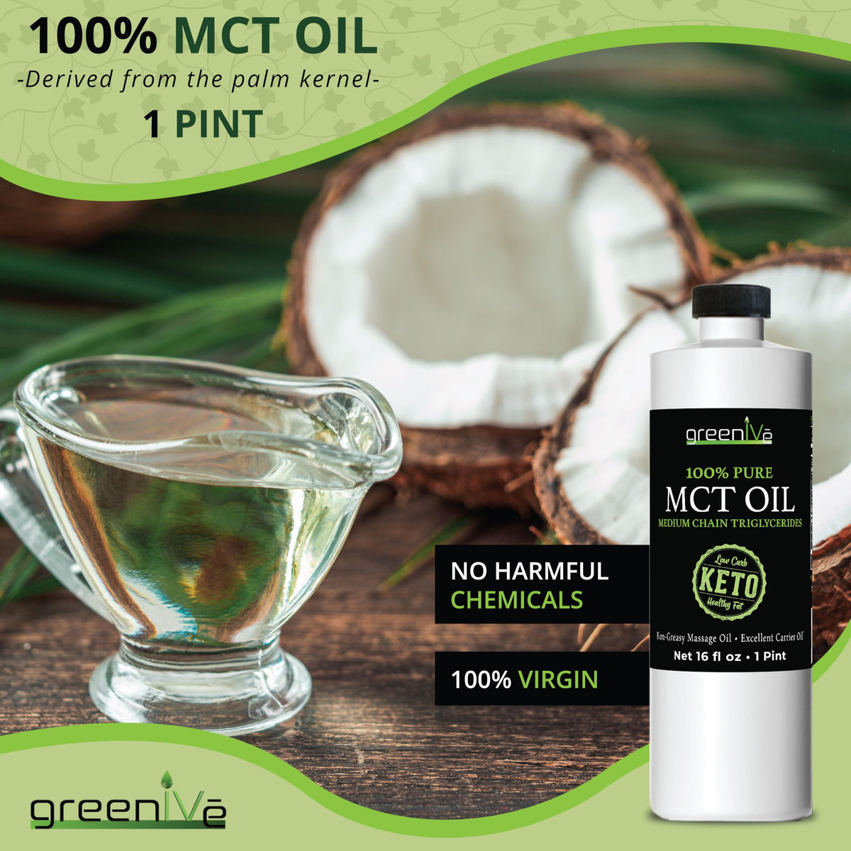 GreenIVe Huile MCT 100% pure C8 C10 dans une tasse de café