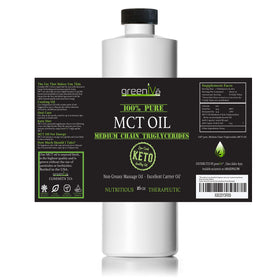 GreenIVe Huile MCT 100% pure C8 C10 étiquette et bouchon