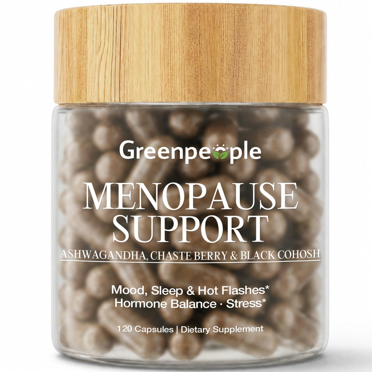 GREENPEOPLE Compléments Alimentaires Ménopause 120 Capsules Végétales vue de face
