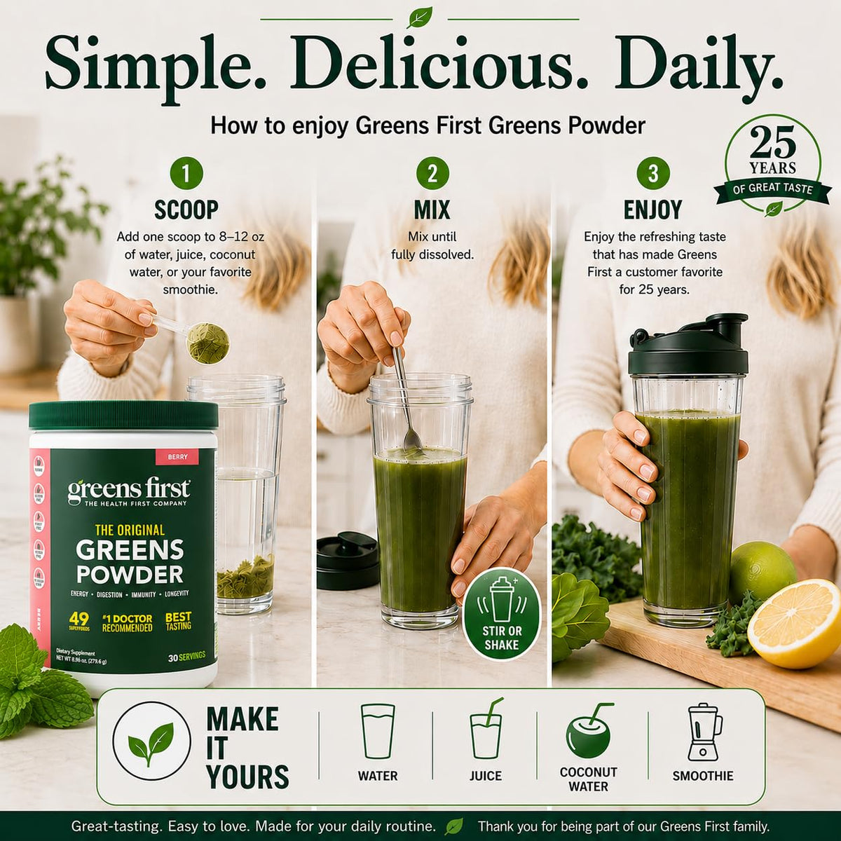 Greens First Poudre de Super-aliments Berry, informations nutritionnelles