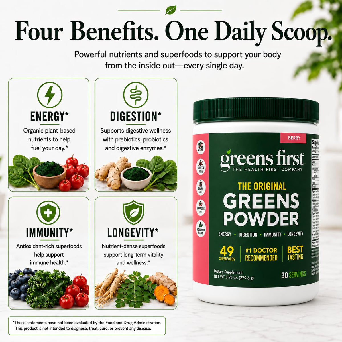 Greens First Poudre de Super-aliments Berry, présentation des saveurs