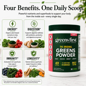 Greens First Poudre de Super-aliments Berry, présentation des saveurs
