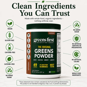 Greens First Poudre de Super-aliments Chocolat avec ingrédients naturels