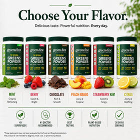 Greens First Poudre de Super-aliments Chocolat en portion dans un bol