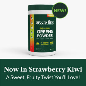 Greens First Poudre de Super-aliments Fraise Kiwi 592g vue de dos