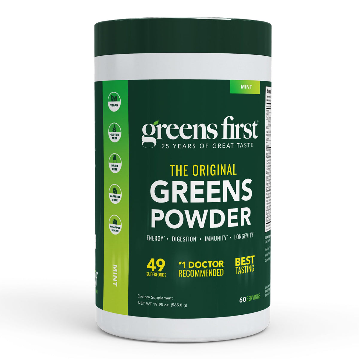 Greens First Poudre de Superaliments Menthe 60 Portions vue avant